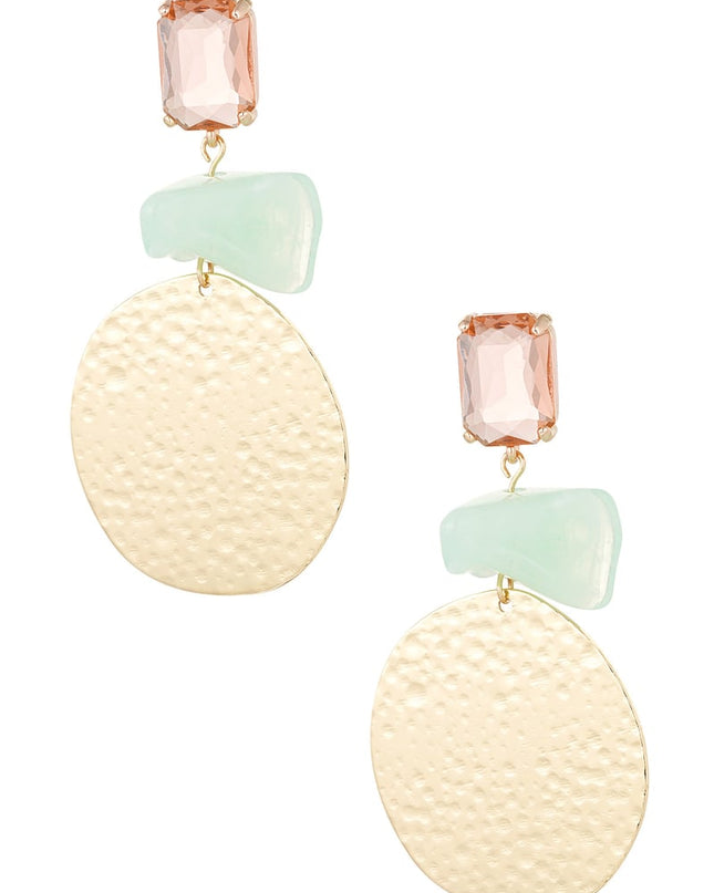 Statement strand vibe oorbellen - roze/groen 