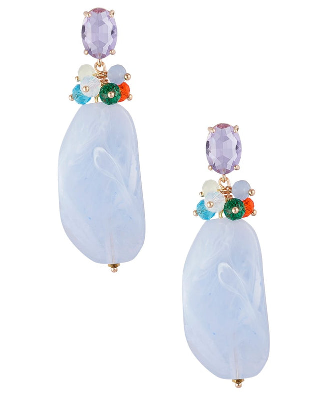 Statement kralen feest oorbellen - roze/groen 