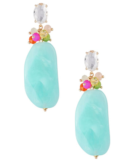 Statement kralen feest oorbellen - roze/groen 