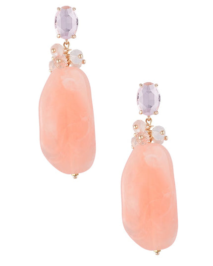 Statement kralen feest oorbellen - roze/groen 