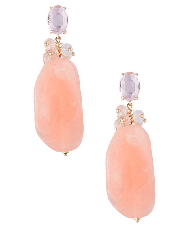 Statement kralen feest oorbellen - roze/groen 