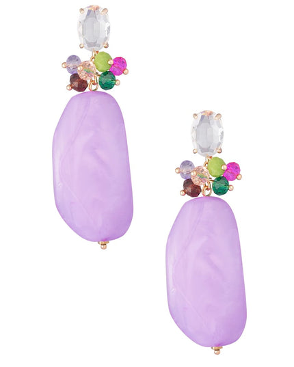 Statement kralen feest oorbellen - roze/groen 