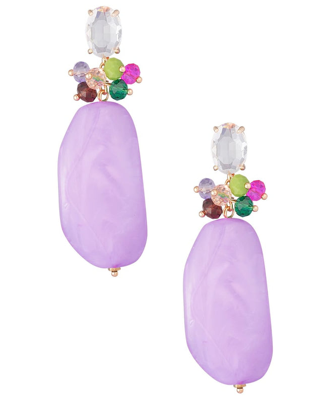 Statement kralen feest oorbellen - roze/groen 