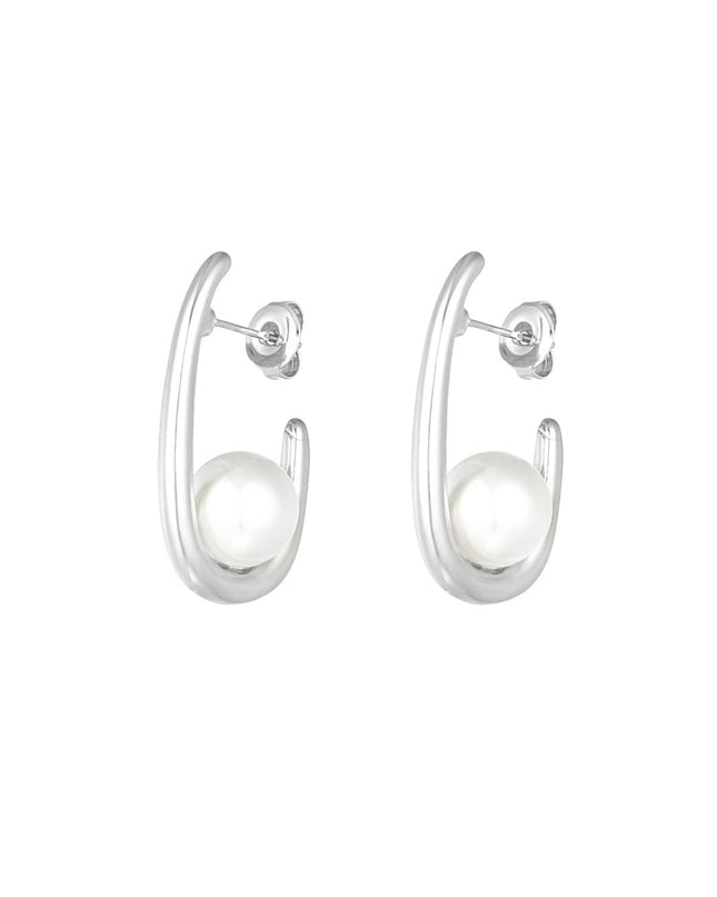 oorbellen halve maan parel