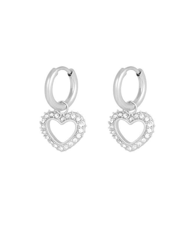 diamant hart oorbellen