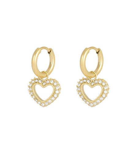 diamant hart oorbellen