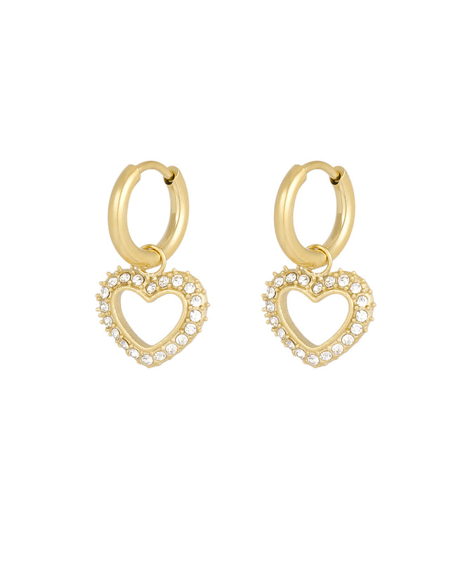 diamant hart oorbellen