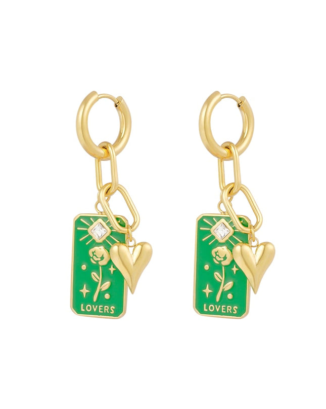 oorbellen rose lovers - groen 