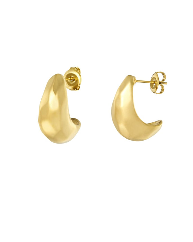 gestructureerde maan oorbellen