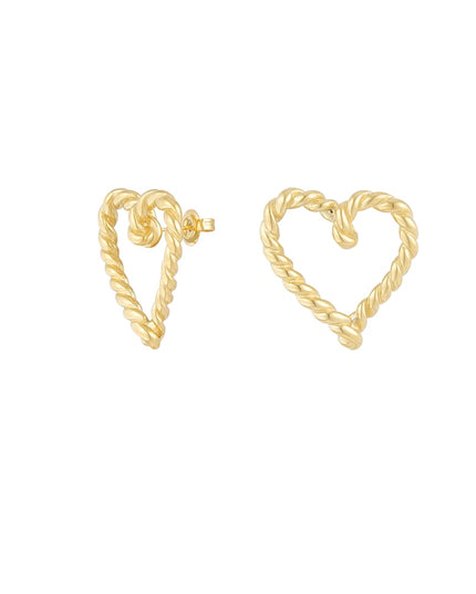 gedraaide hartjes oorbellen