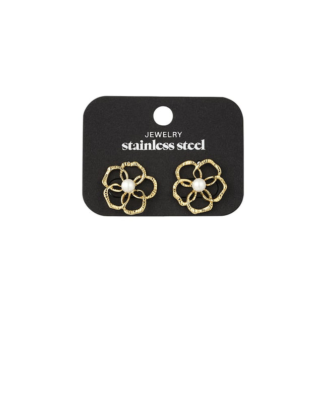 Bloem oorbellen gekleurde achterkant