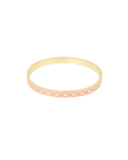 Slavenarmband met ronde print - bleekroze