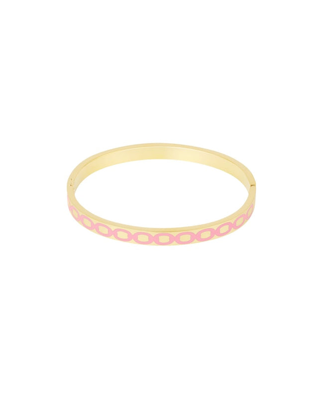 Slavenarmband met ronde print - bleekroze