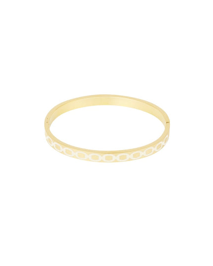 Slavenarmband met ronde print - bleekroze