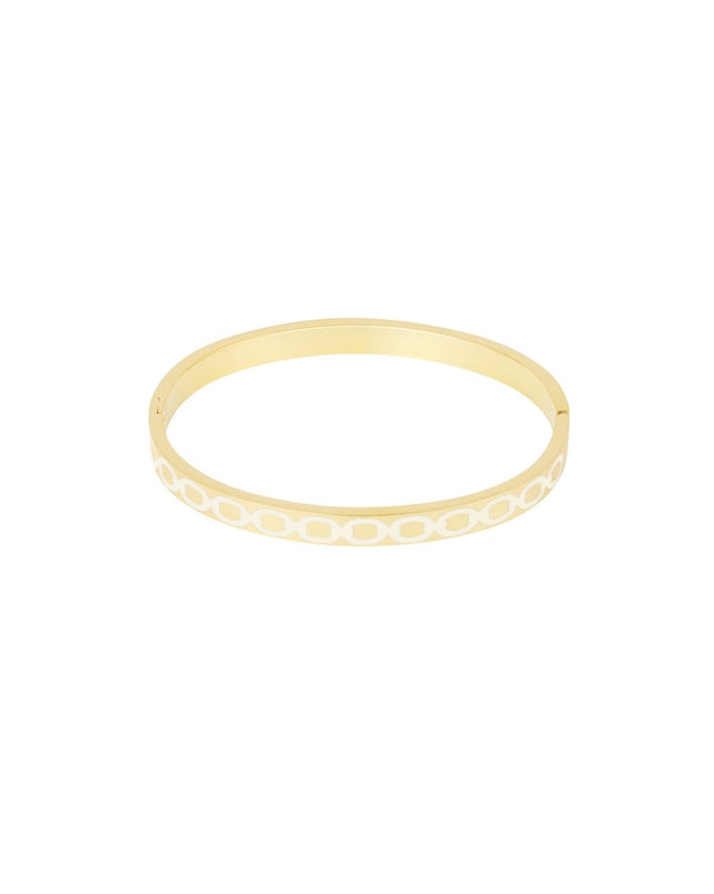 Slavenarmband met ronde print - bleekroze