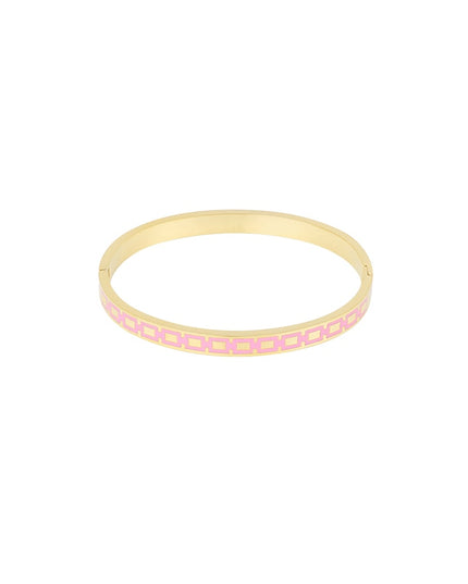 Slavenarmband met print - roze/Goud kleur