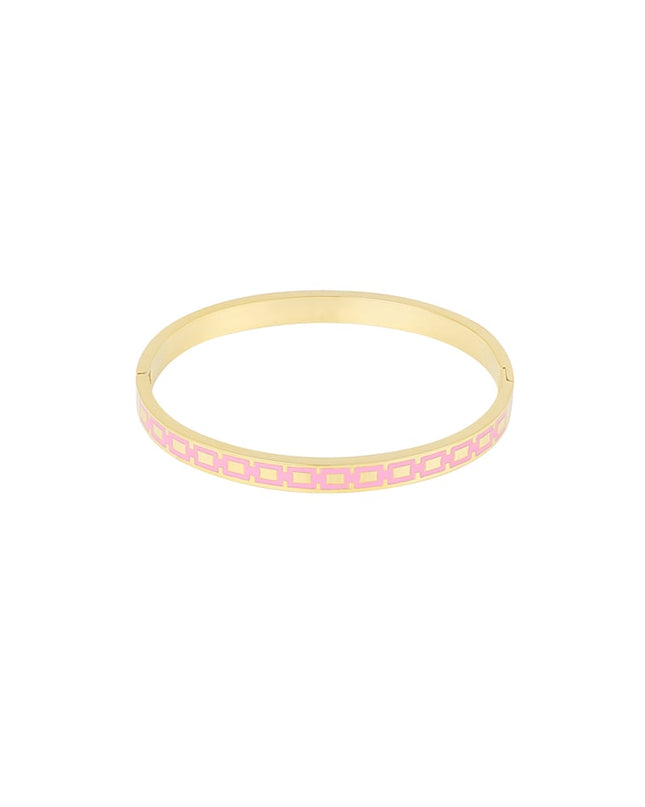Slavenarmband met print - roze/Goud kleur