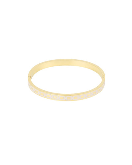 Slavenarmband met print - roze/Goud kleur