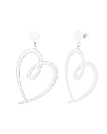 getekend hart oorbellen