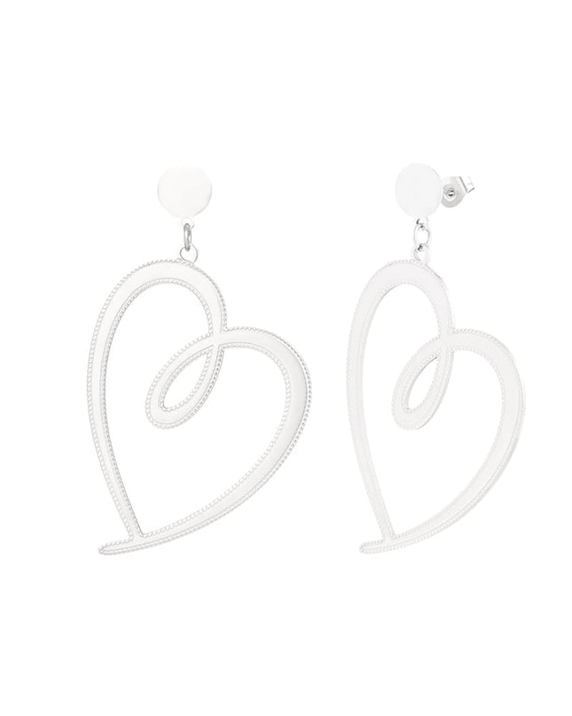 getekend hart oorbellen