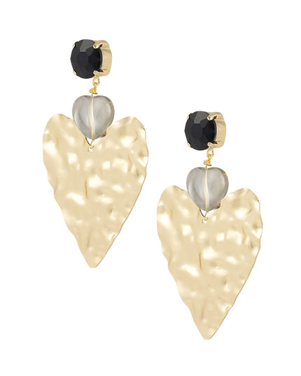 Big love statement oorbellen - zwart/Goud kleur 