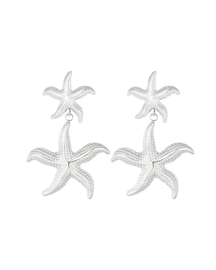 dubbele zeester oorbellen