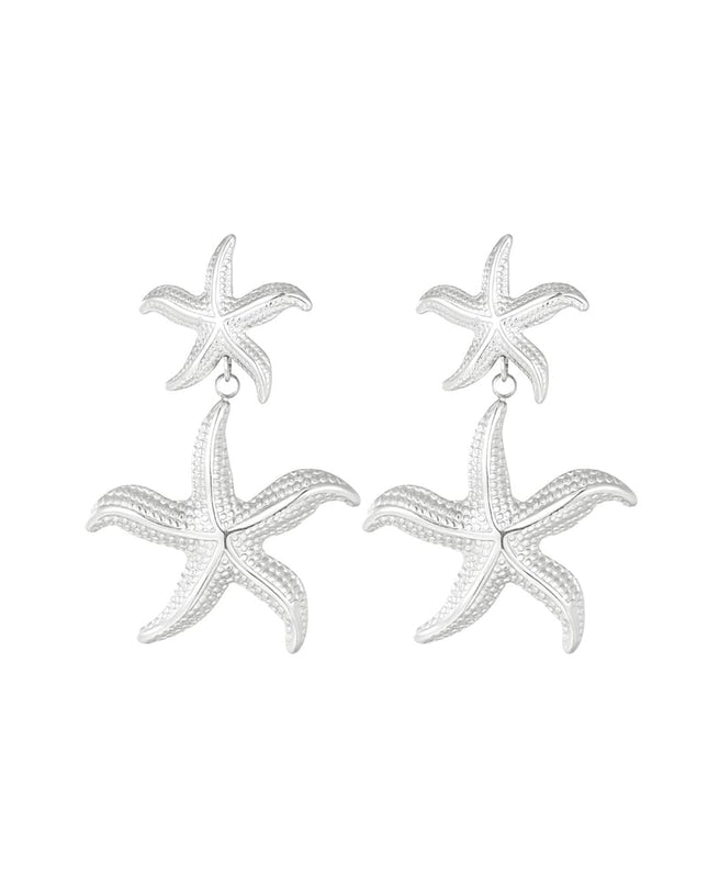 dubbele zeester oorbellen