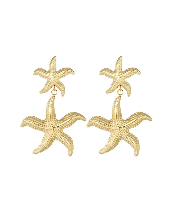 dubbele zeester oorbellen