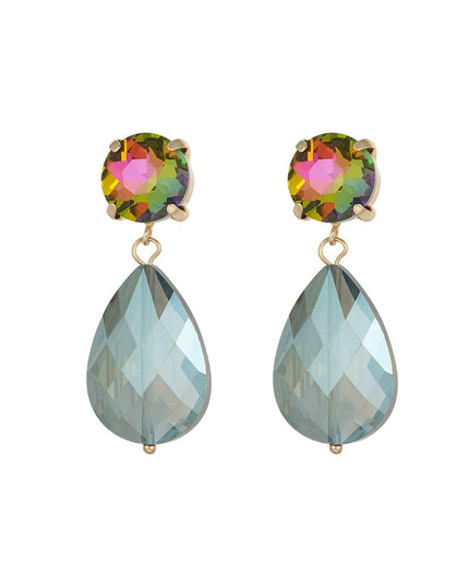 Oorbellen posh pardon - blauw bruin