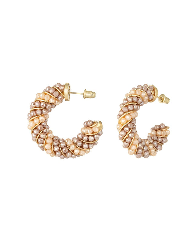 Twisted grace oorbellen - oranje & roze