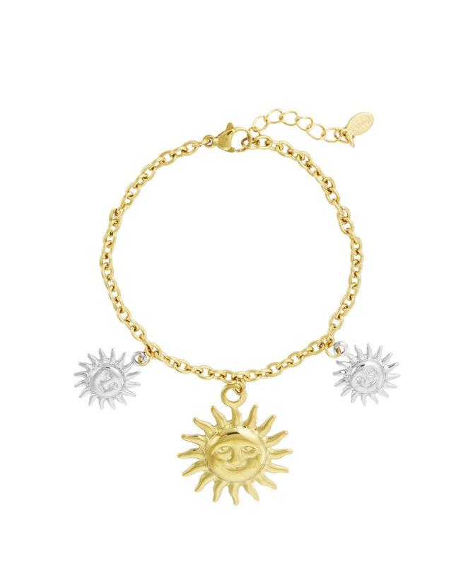 Armband shimmering sun - Goud kleur zilver