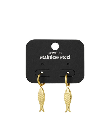 fish charm oorbellen