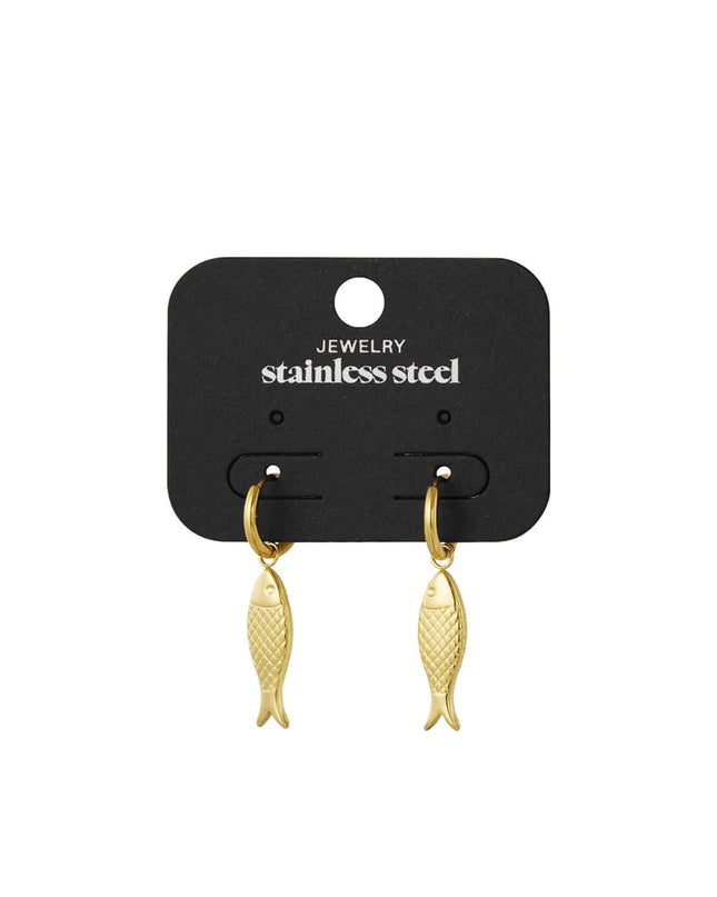 fish charm oorbellen