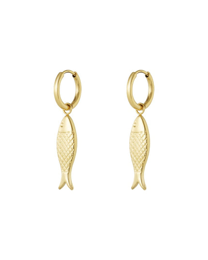 fish charm oorbellen