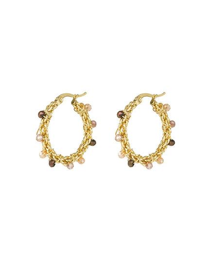 Bright bead oorbellen - zwart & grijs