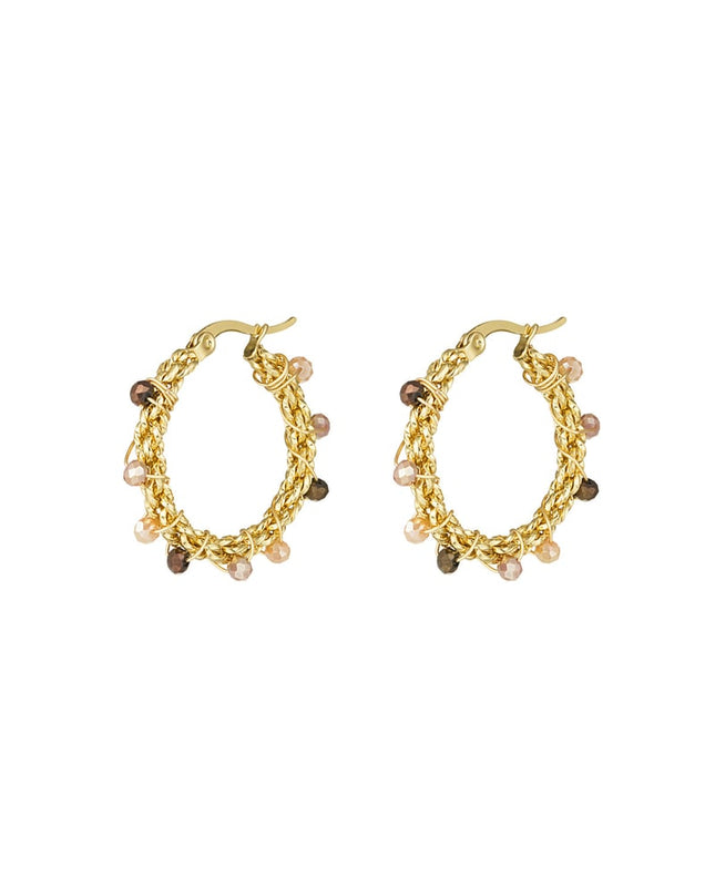 Bright bead oorbellen - zwart & grijs