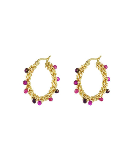 Bright bead oorbellen - zwart & grijs