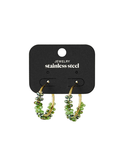 Bead fiesta oorbellen - groen