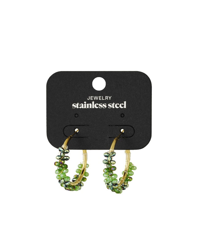 Bead fiesta oorbellen - groen