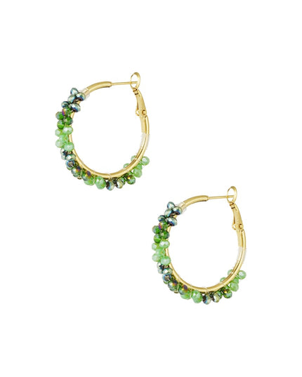 Bead fiesta oorbellen - groen