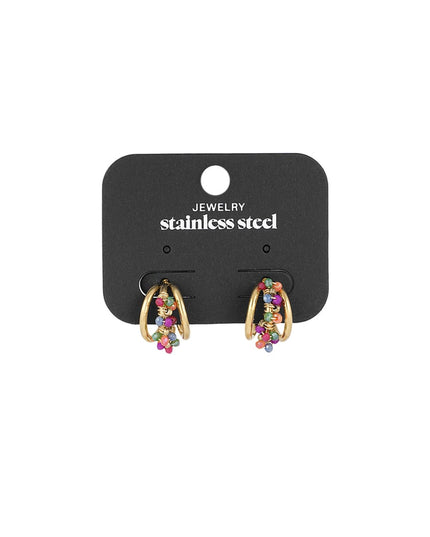 Small beads hoops oorbellen - multi