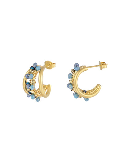 Small beads hoops oorbellen - multi