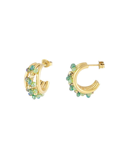 Small beads hoops oorbellen - multi