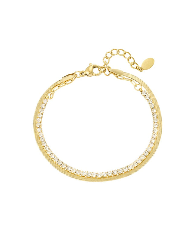 dubbele armband met diamantjes