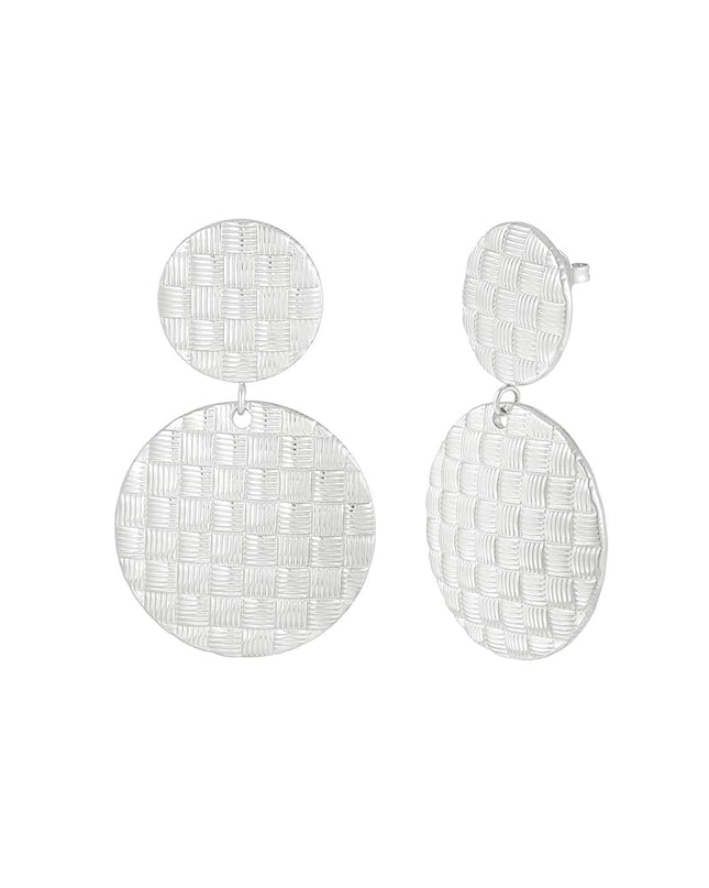 textured rounds oorbellen