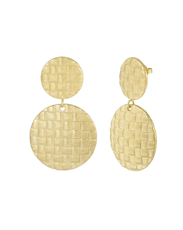 textured rounds oorbellen