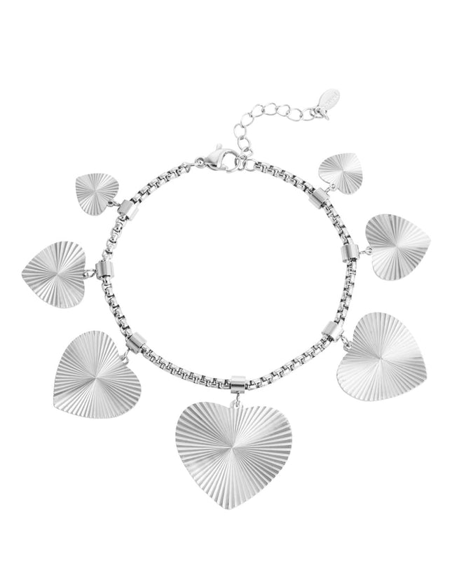 textured hearts armband