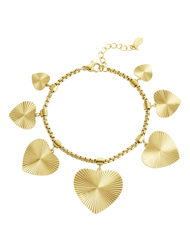 textured hearts armband