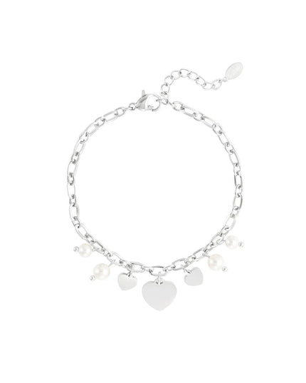 hearts & pearls armband