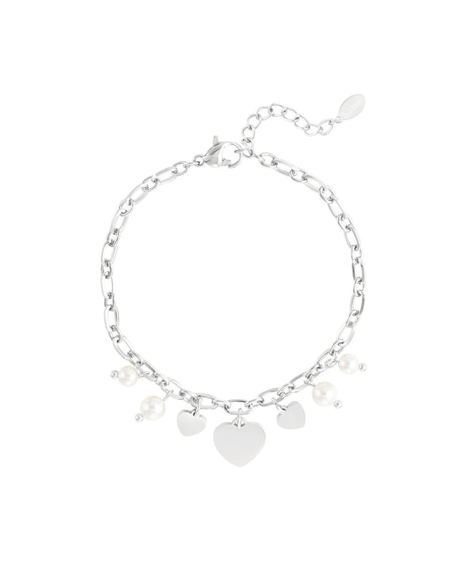 hearts & pearls armband